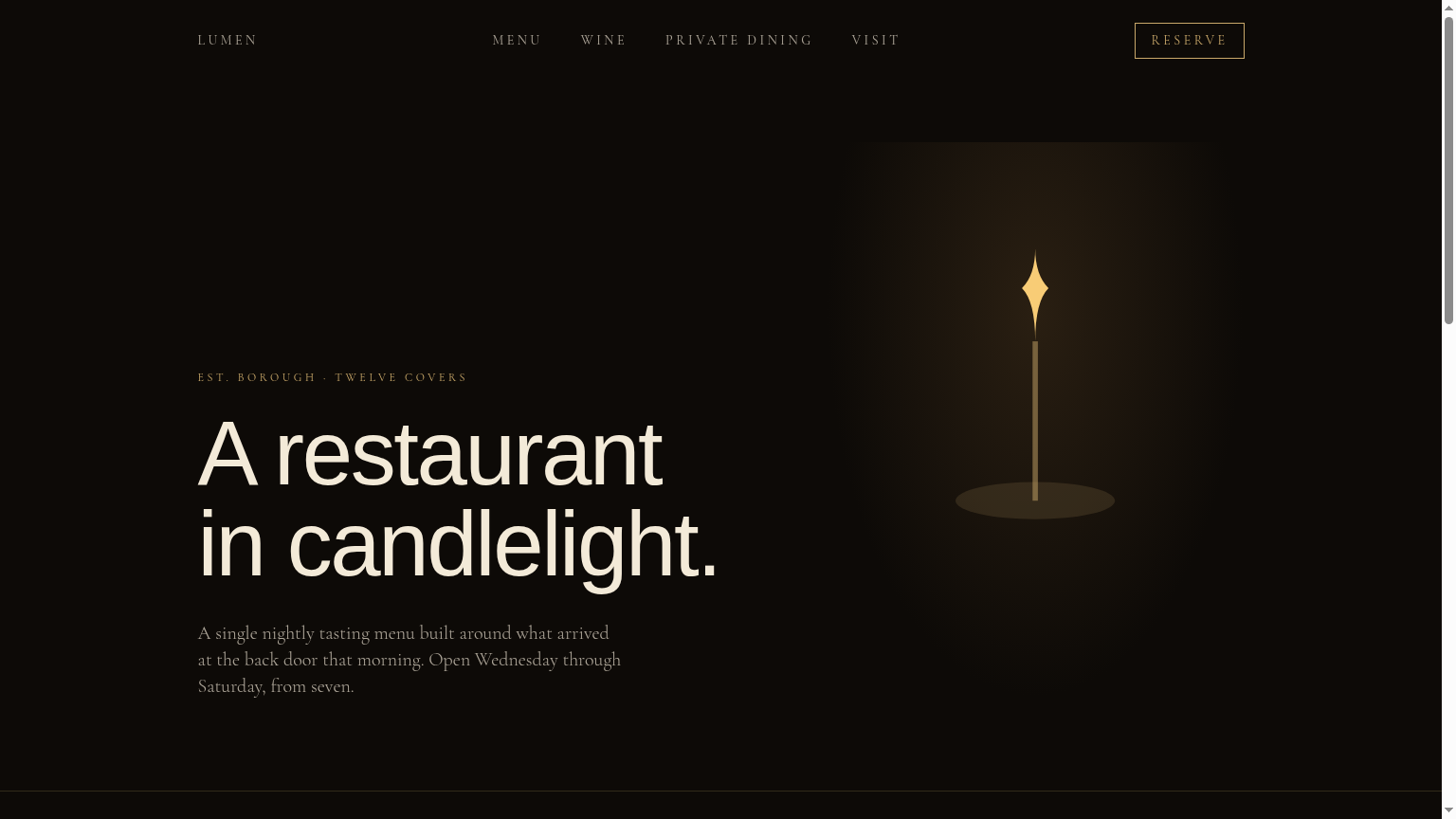 Lumen — Tasting-menu restaurant desktop