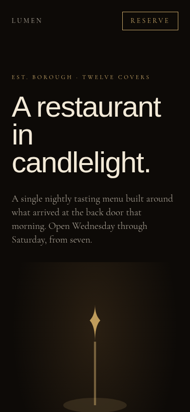 Lumen — Tasting-menu restaurant mobile