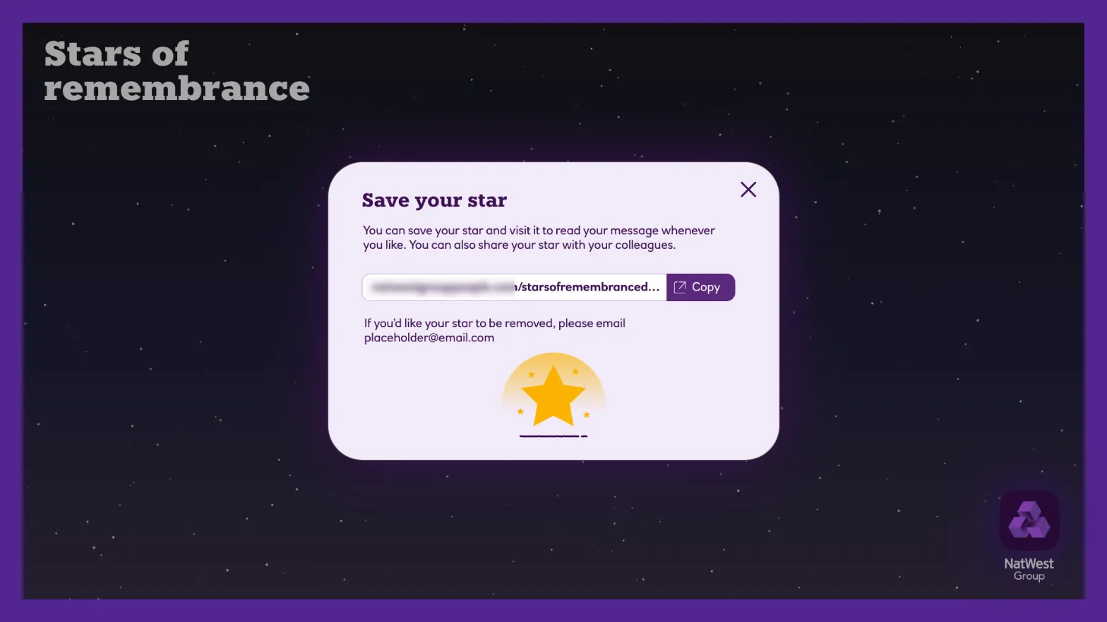 Stars of remembrance screen 3
